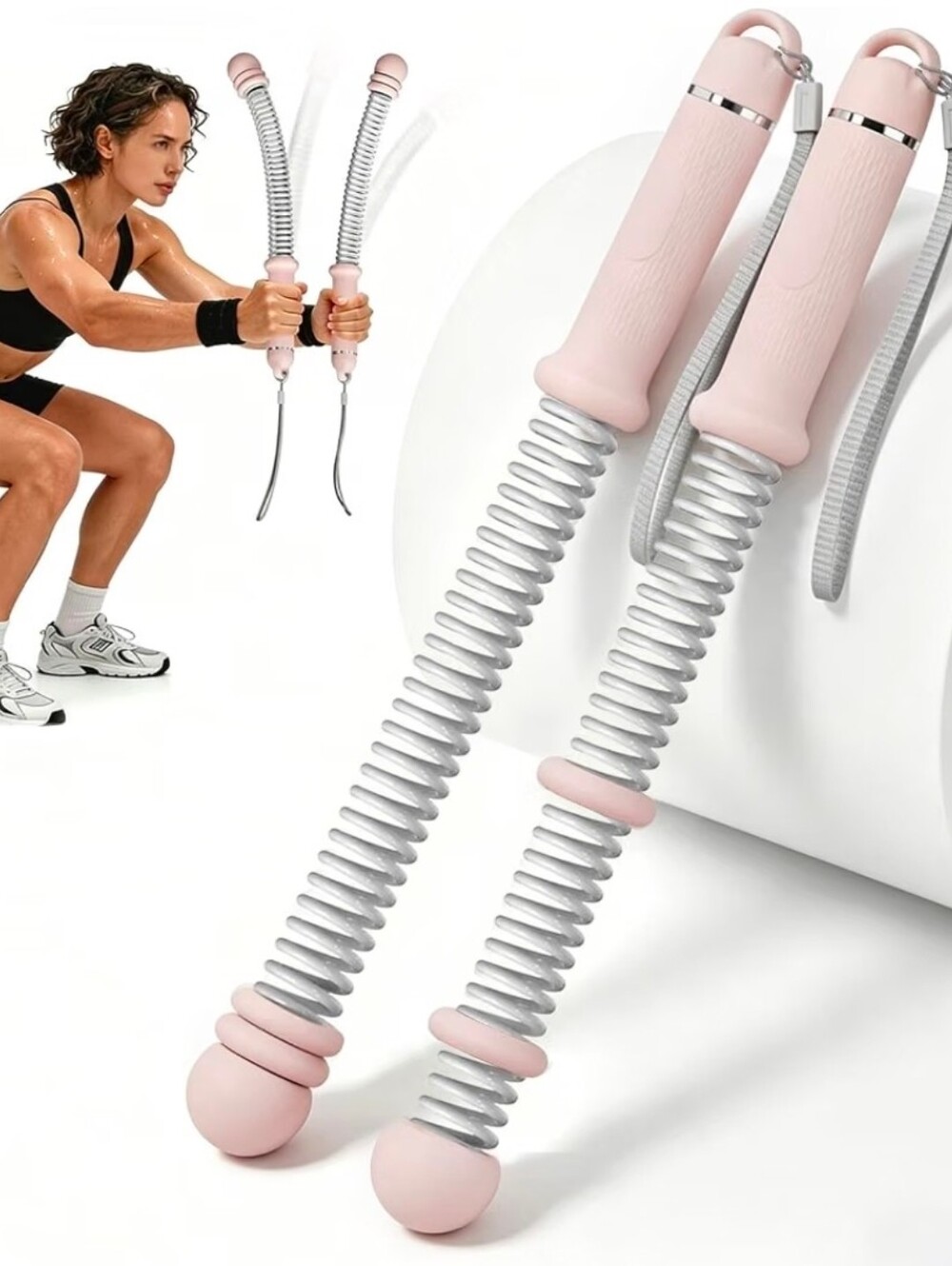 Adjustable Ropeless Battle Ropes for Home Gym Workouts - Quiet & Cordless Air Re